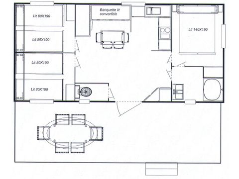Mobile home 7 persons - 3 bedrooms CAMPING