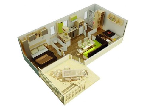 Mobile home 4 persons - Pacific 2007 29m2 with TV