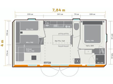 Mobile home 4 persons - Mobile-home Confort+ 2bed 4p