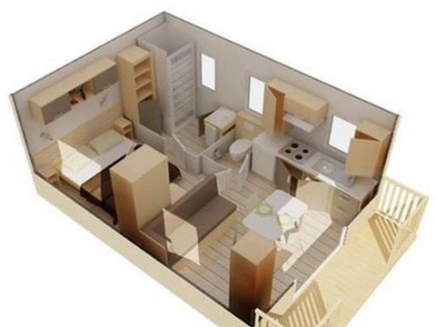 Mobile home 2 persons - 1 room Confort Corsaire