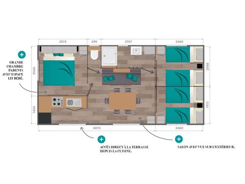 MOBILE HOME 6 people - Premium + 3bed 6p