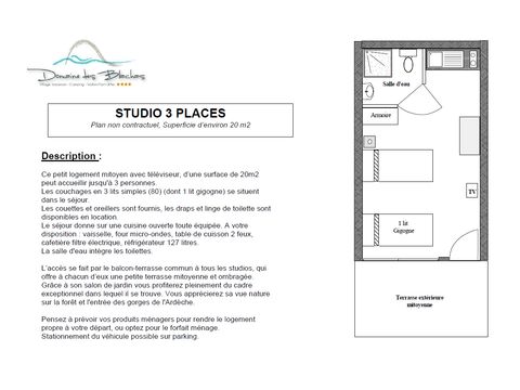 Studio 3 persons - TV BALCONY