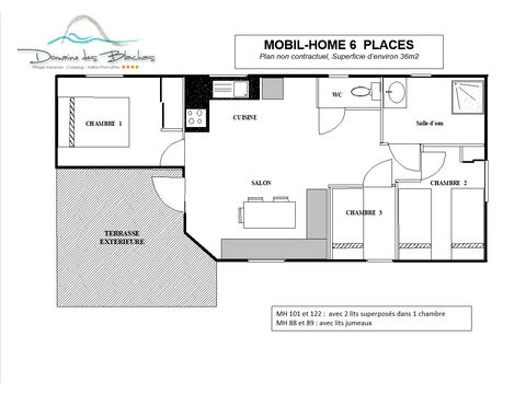 MOBILE HOME 6 people - 6 with terrace + Air-conditioning + TV - 36m² - France