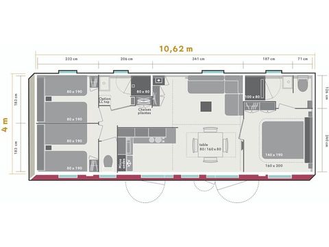 MOBILE HOME 6 people - COMFORT+ 35M
