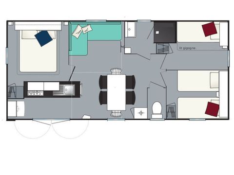MOBILE HOME 8 people - Loisir+ 8 persons 3 bedrooms 34m².