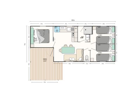 Mobile home 6 persons - Prestige+ 3 bdrm 6 pers - 31 m² - France