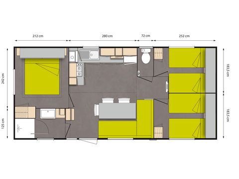 Mobile home 6 persons - Ciela Confort - 3 bedrooms