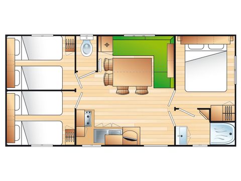 Mobile home 6 persons - Mobile home Ciela Confort Compact - 3 bedrooms