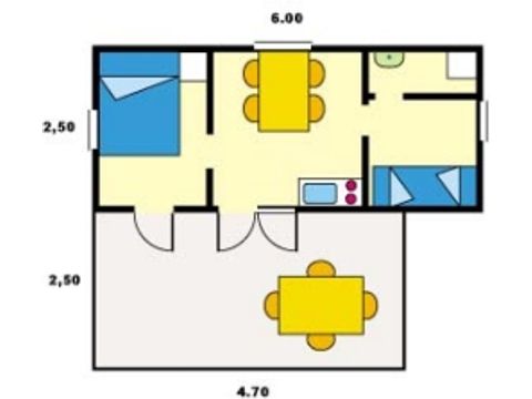 CHALET 4 people - without sanitary facilities