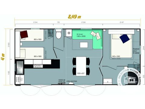 MOBILE HOME 4 people - 3 Rooms 4 People + TV