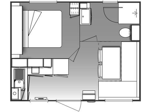 MOBILE HOME 2 people - EL PEQUENO - 1 Bedroom - SATURDAY