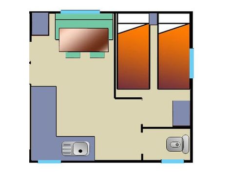 MOBILE HOME 4 people - PREMIUM COMFORT COTTAGE