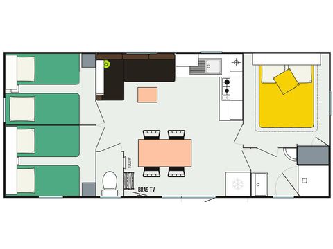MOBILE HOME 6 people - 4 Rooms 6 People + TV