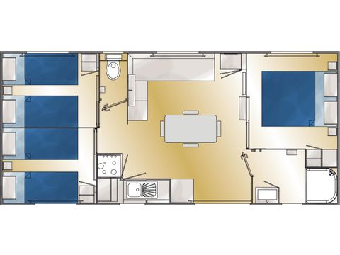BUNGALOW 6 people - Bungalow Chestnut 32 m² with wooden terrace