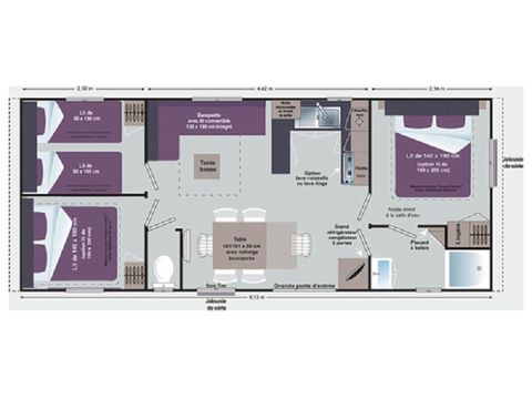 MOBILE HOME 6 people - 6 Pers Monday to Monday in high season