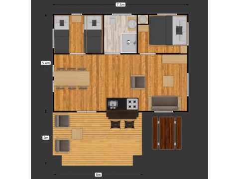TENT 5 people - Luxury Lodge 3 Rooms 4/5 Persons