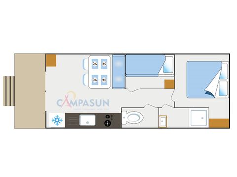 UNUSUAL ACCOMMODATION 4 people - Roulotte with lake view - 20.40m² - 2 bedrooms (2 adults + 2 children)
