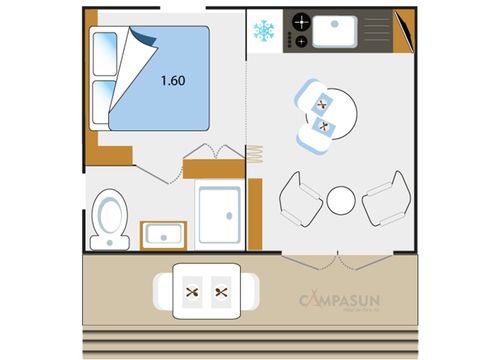 MOBILE HOME 2 people - Key Westotel 2 pers. A/C + Sheets and towels included