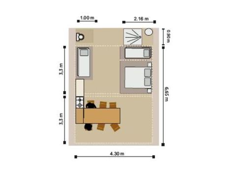 TENT 5 people - Ciela Nature Lodge SPA tent - 3 bedrooms - Fitted kitchen - Bathroom
