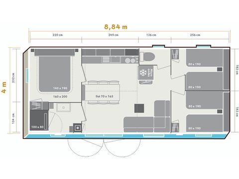 MOBILE HOME 6 people - Ciela Privilège 3-bedroom – Dishwasher, barbecue
