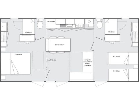 MOBILE HOME 4 people - Ciela Prestige SPA - 2 bedrooms including 1 master suite - bed linen, towels and...