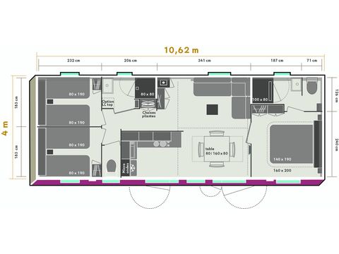 MOBILE HOME 6 people - Prestige SPA - 3 bedrooms including 1 master suite - sheets, towels and plancha