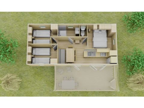 MOBILE HOME 6 people - Classic | 3 Bedrooms | 6 Pers. | Raised terrace | Air-con.
