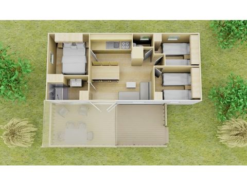 MOBILE HOME 6 people - Classic XL | 3 Bedrooms | 6 Pers. | Raised terrace | Air-con.