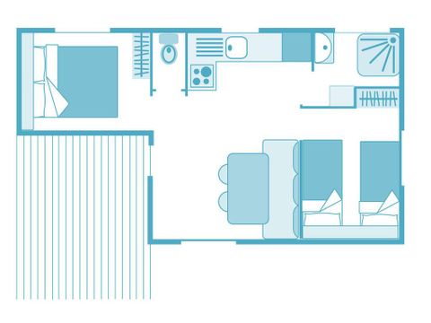 MOBILE HOME 4 people - FAMILY CLASSIC, 25 m² with air conditioning