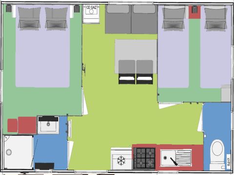Mobile home 4 persons - Cottage Aubépine