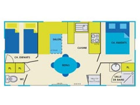 Mobile home 5 persons - Cottage Confort 5 pers 2 bdrms