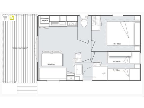 MOBILE HOME 4 people - Blue 4 pers air conditioning