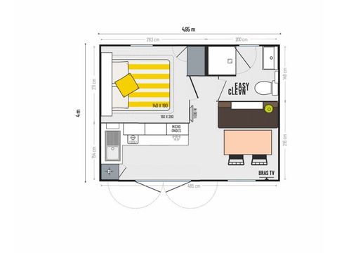 MOBILE HOME 2 people - 2 pers air conditioning