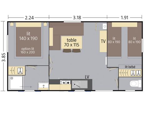MOBILE HOME 4 people - 4 pers air conditioning