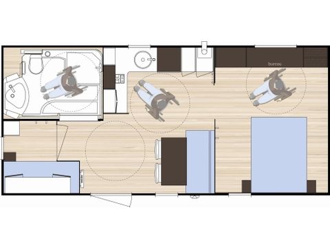 Mobile home 3 persons - Classic 2 bedrooms - suitable for people with reduced mobility