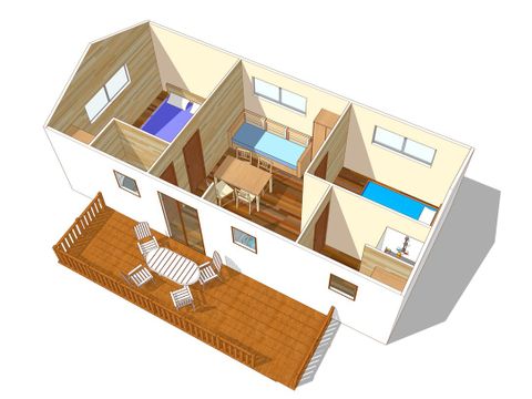 Mobile home 4 persons - Classic | 2 Bedrooms | 4 Pers | Raised terrace | Air conditioning
