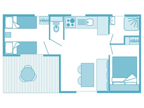 Mobile home 5 persons - Prestige 2ch