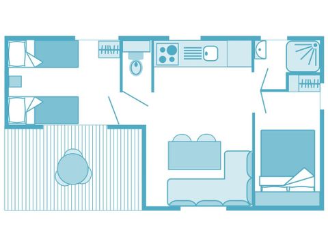 Mobile home 4 persons - Comfort 2ch