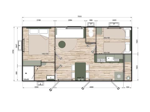 MOBILE HOME 5 people - NEST 29 - TV