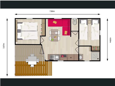 Chalet 4 persons - 2+2 (up to 12 years) Pheasant