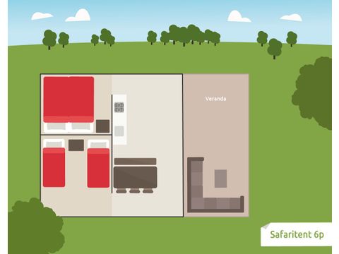 CANVAS AND WOOD TENT 6 people