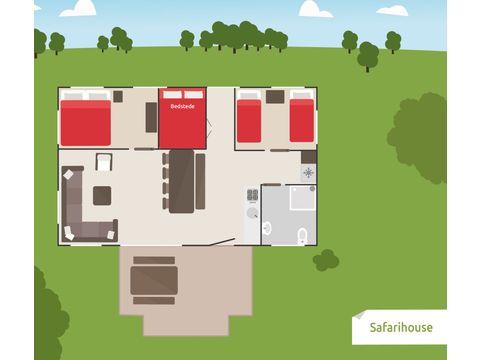 CANVAS AND WOOD TENT 8 people - Luxury Safari House