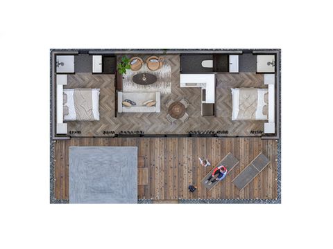 Lodge 4 persons - Panorama with a hot tub