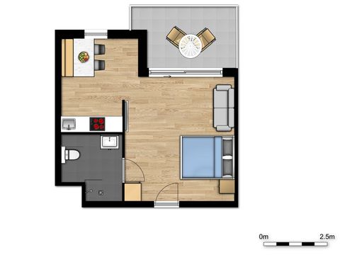 APARTMENT 2 people - Essential | Double bed - Disabled adapted APARTMENT 2 people - Essential | Double bed - Disabled adapted