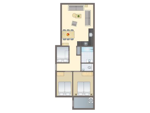 BUNGALOW 6 people - 4-6C (max. 4 adults)